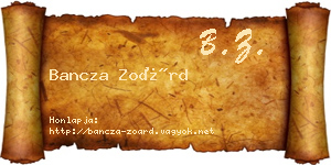 Bancza Zoárd névjegykártya